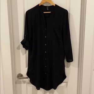 Black tunic dress shirt size M